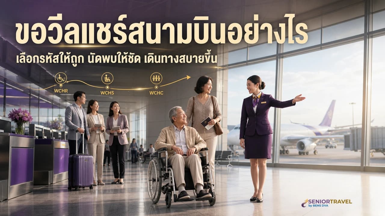 บริการวีลแชร์สนามบินทุกสนามบินหลัก ขอยังไง ฟรีไหม และพบกันตรงไหน