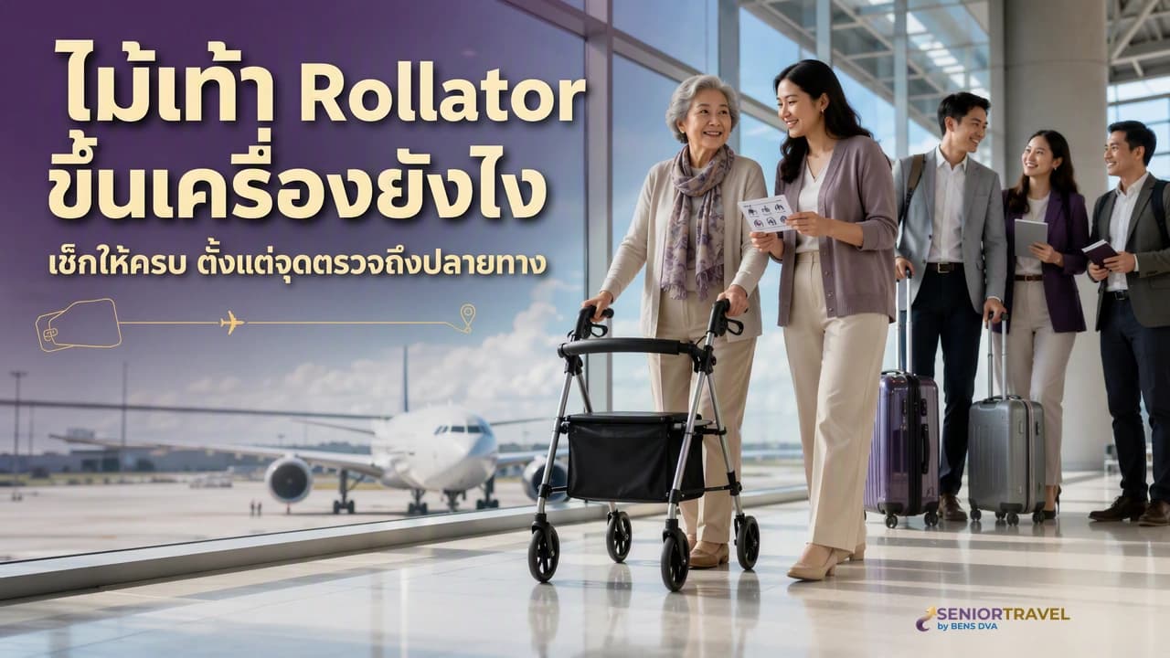 ไม้เท้า Rollator และอุปกรณ์ช่วยเดิน พกขึ้นเครื่องยังไงและใช้ต่างประเทศได้ไหม